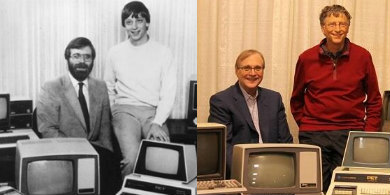 Los fundadores de Microsoft recrearon una foto de 1981