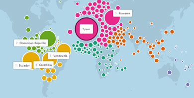 Facebook cre el mapa mundial de la amistad