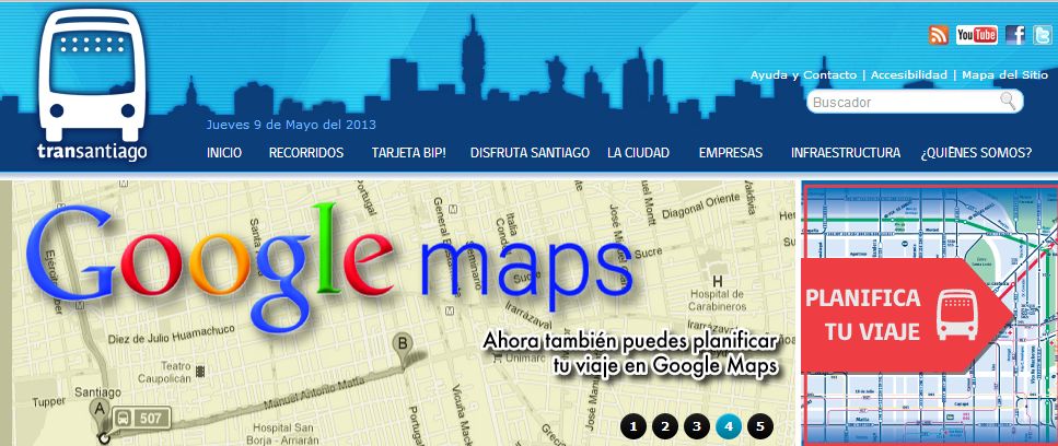 Google Maps ahora es el planificador oficial de Transantiago