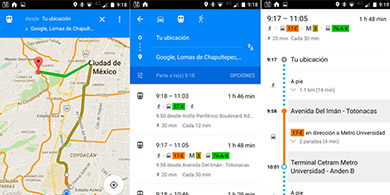 Google Transit lleg a Mxico