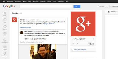 Google+ permite el uso de GIF animados como imagen de perfil