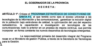 En qu consiste el nuevo Programa Estratgico de Conectividad de Santa Fe?