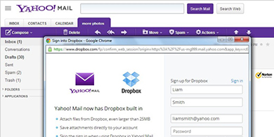 Yahoo! mejora su servicio de emails junto a Dropbox